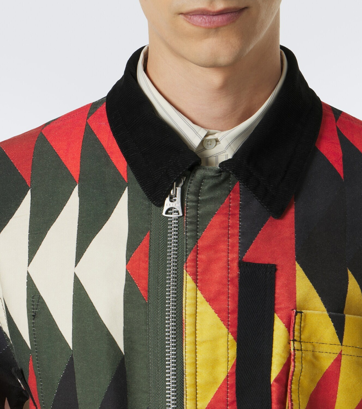 Sacai x A.P.C. padded printed cotton blouson jacket