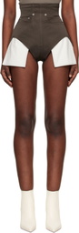 Rick Owens Brown Temple Dirt Cutoffs Shorts