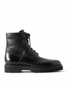 John Lobb - Peak Panelled Leather Boots - Black