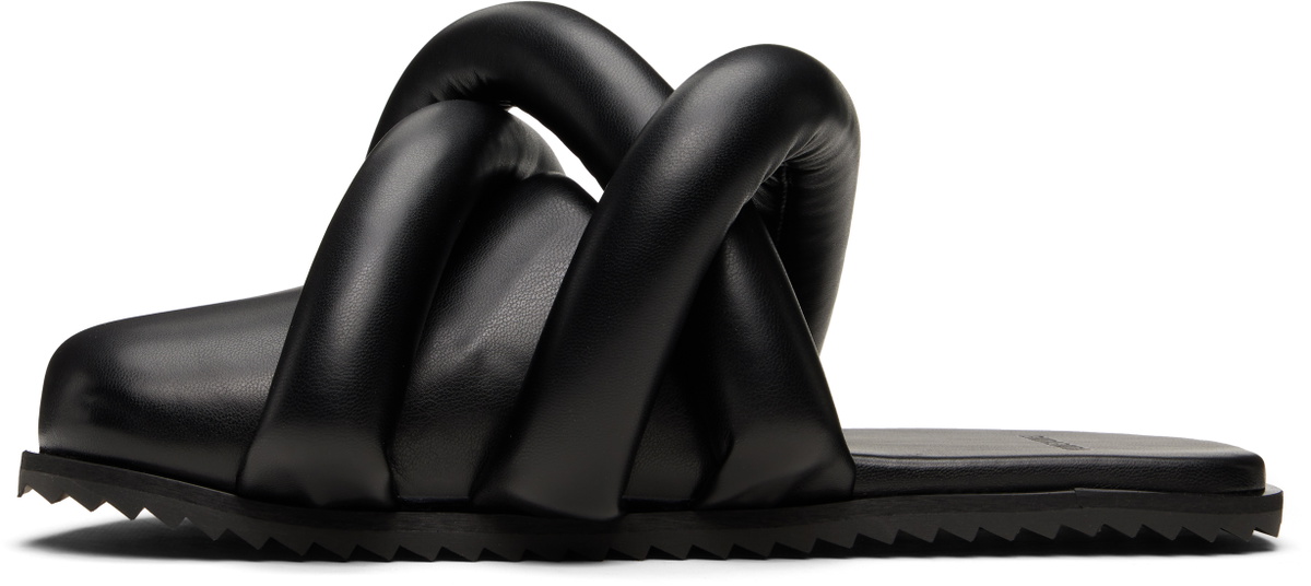 YUME YUME Black Closed Toe Tyre Slide Loafers