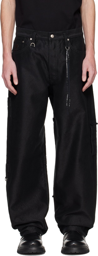 Photo: mastermind JAPAN Black Puzzle Wide Straight Fit Jeans