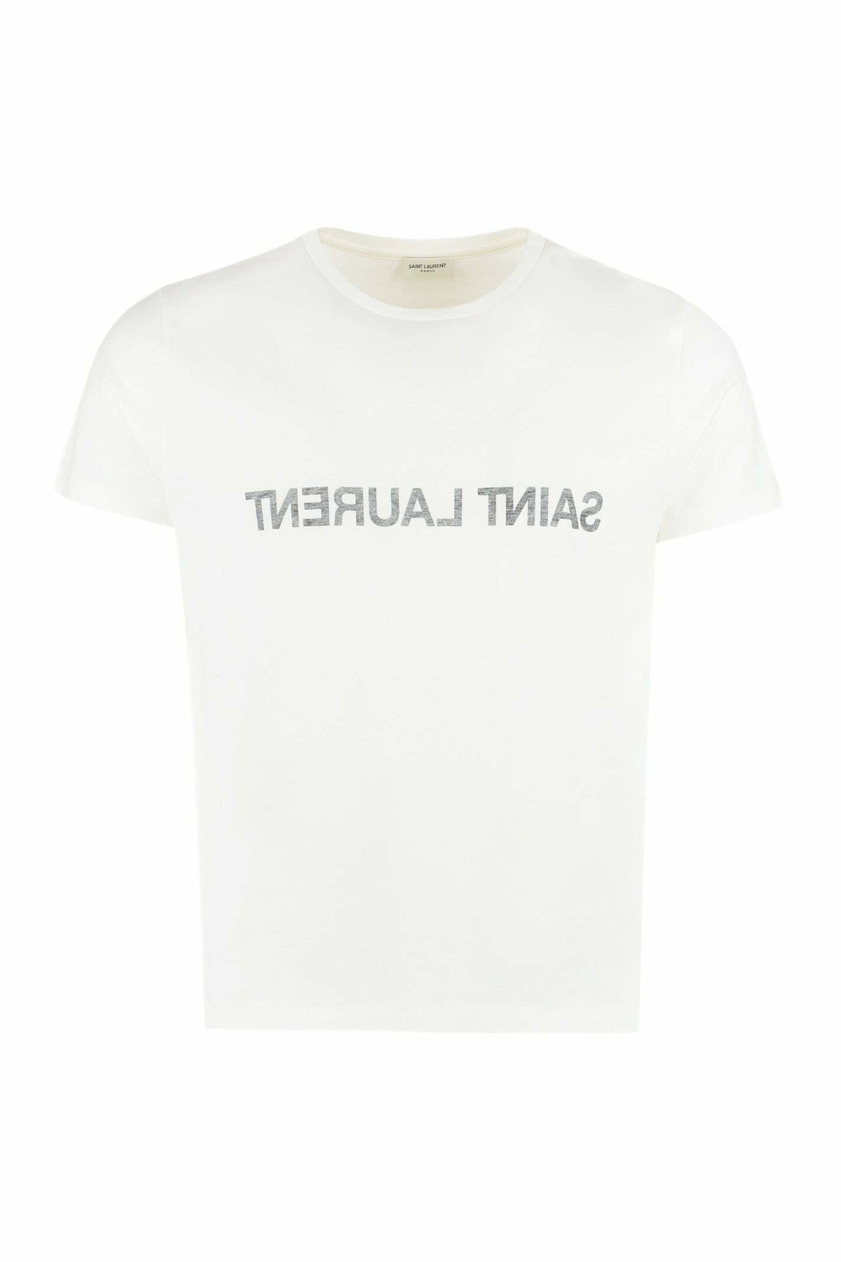 Saint Laurent White Signature Logo T-Shirt Saint Laurent