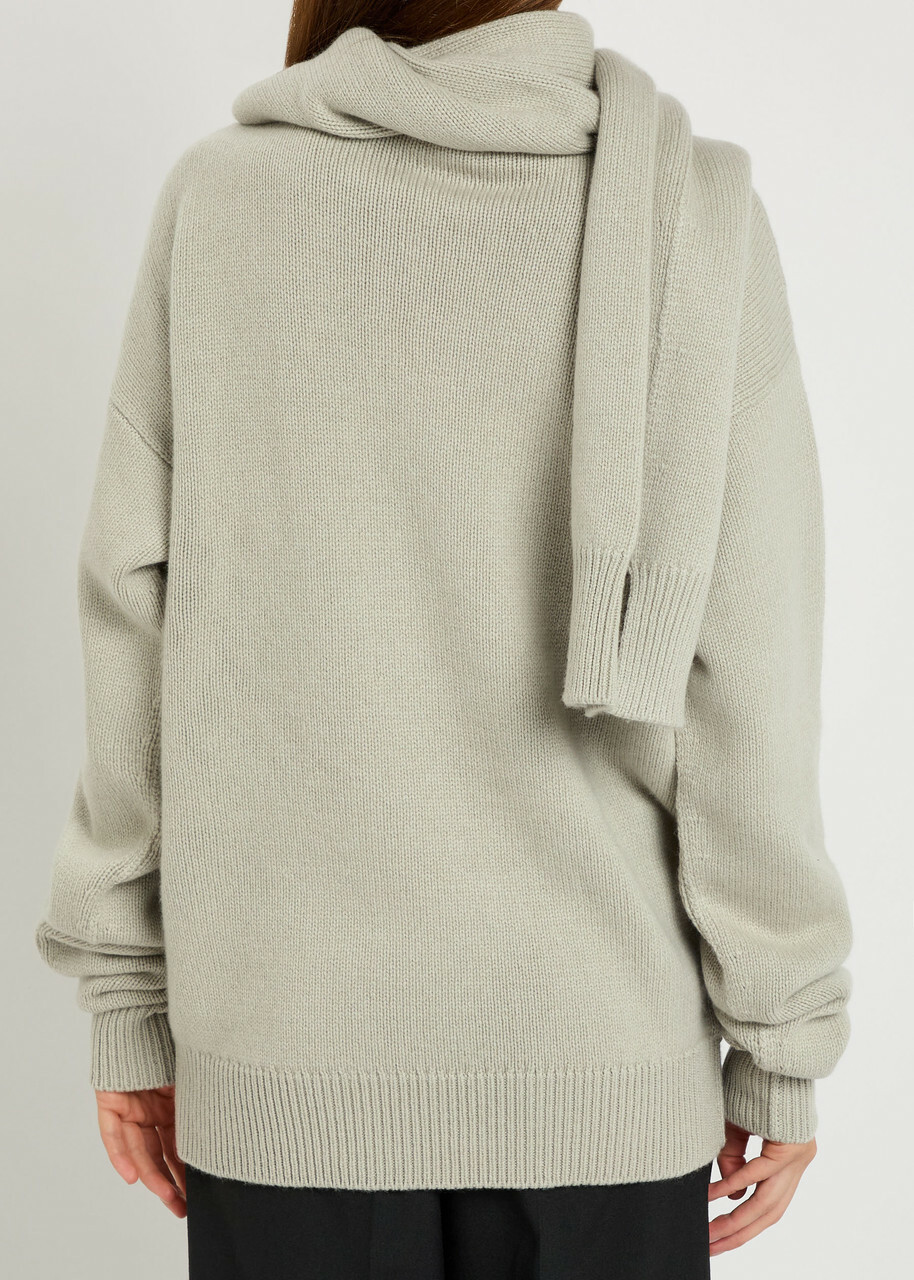 Calvin Klein Mia Scarf-effect Cashmere Jumper Ivory