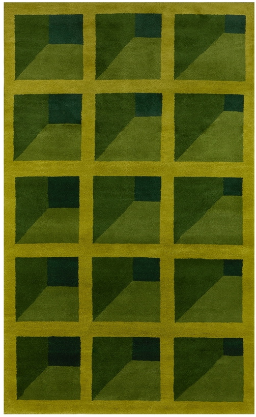 Photo: Nordic Knots Green Campbell-Rey Garden Maze Rug