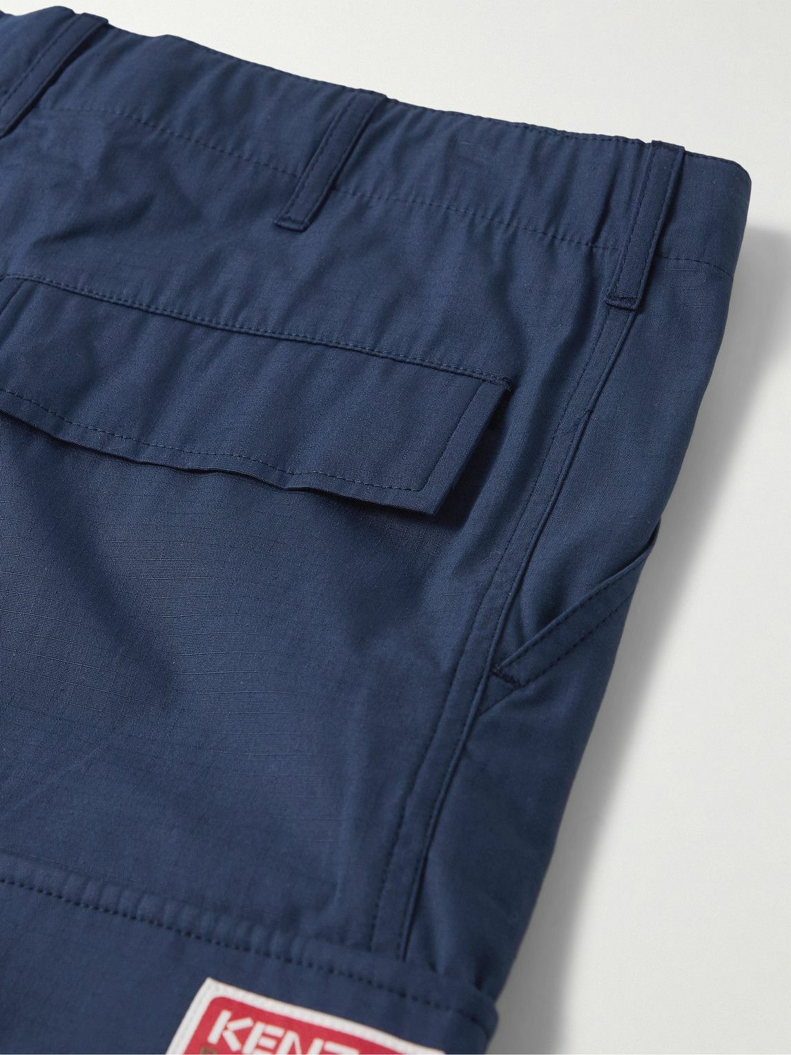 KENZO StraightLeg CottonRipstop Cargo Trousers Blue Kenzo