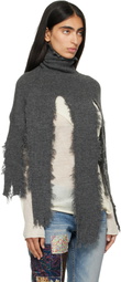 Junya Watanabe Gray Wool Turtleneck Cape