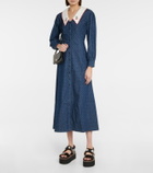 Rixo Becca cotton denim maxi dress