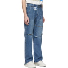 ADER error Blue Oversized Washed Jeans