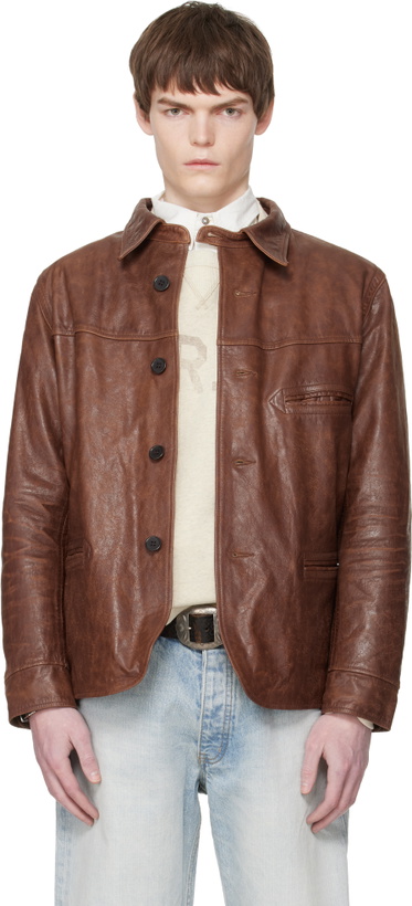Photo: RRL Brown Car Leather Jacket