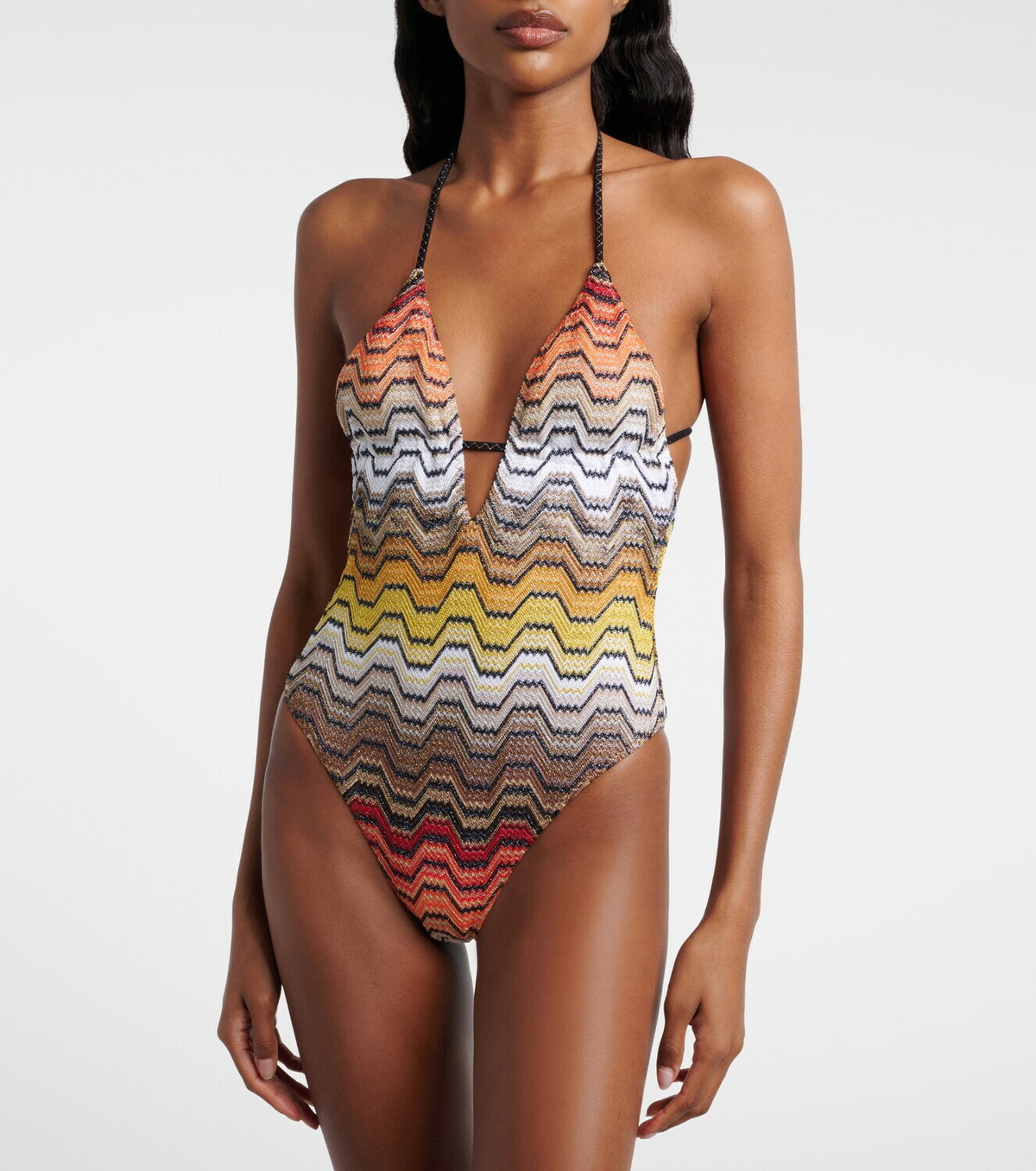 Missoni Halterneck lamé swimsuit