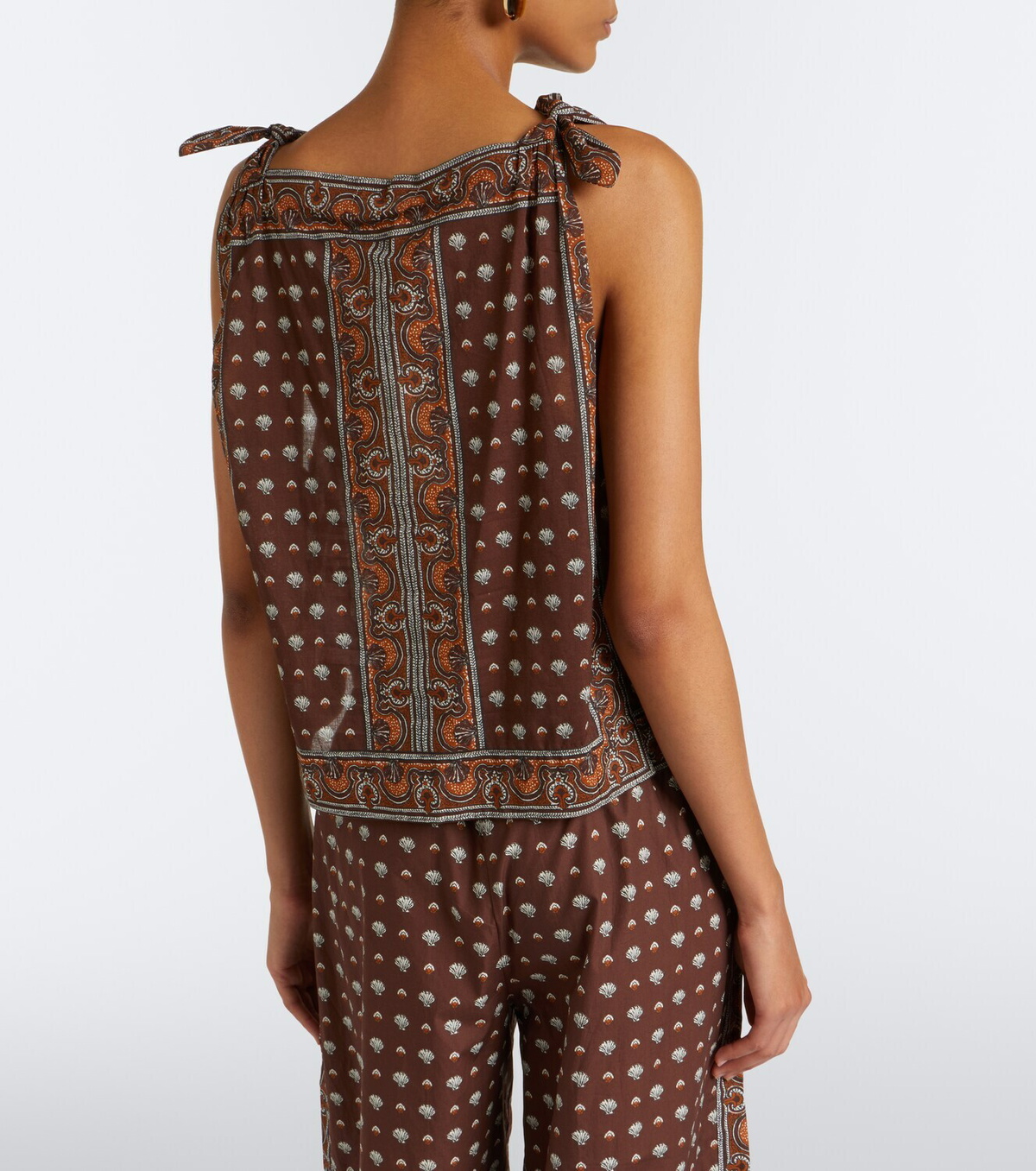 Dôen Amalia printed cotton voile top