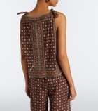 Dôen Amalia printed cotton voile top