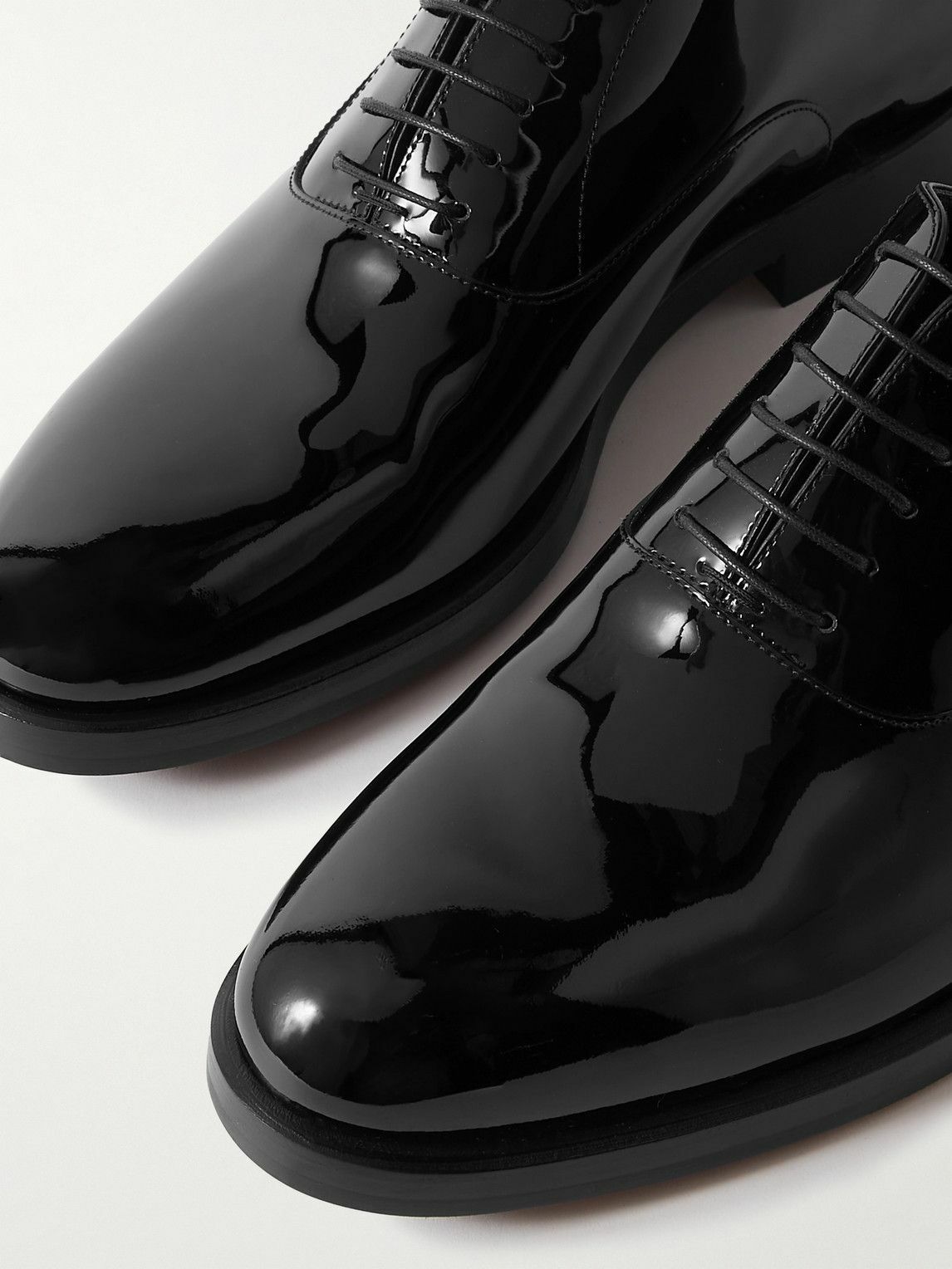 Brunello Cucinelli - Patent-Leather Oxford Shoes - Black
