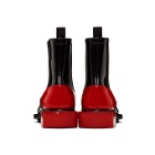 Alexander McQueen Black and Red Half Chelsea Boots