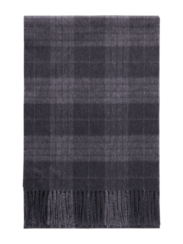 Photo: Johnstons of Elgin - Glamis Fringed Checked Cashmere Scarf