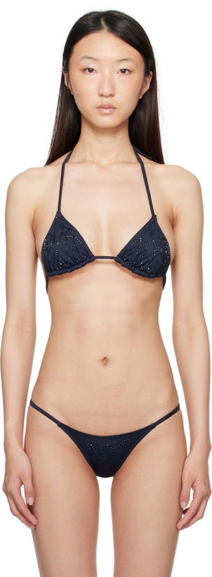 Photo: Paloma Wool Navy Sharpie Bikini Top