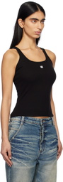 AMIRI Black 'MA' Embroidered Ribbed Tank Top