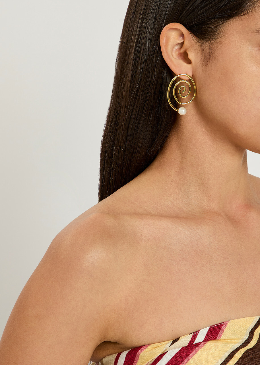 Eliou Espiral 18kt-gold Plated Drop Earrings - One Size
