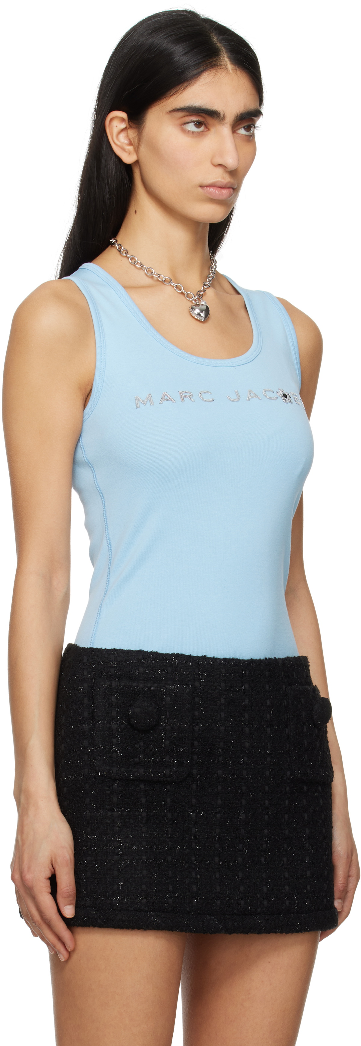 Marc Jacobs Blue Sequin Daisy Tank Top