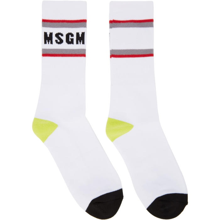 Photo: MSGM White Logo Socks 