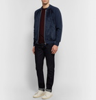 Berluti - Suede, Cashmere and Wool-Blend Zip-Up Cardigan - Men - Navy