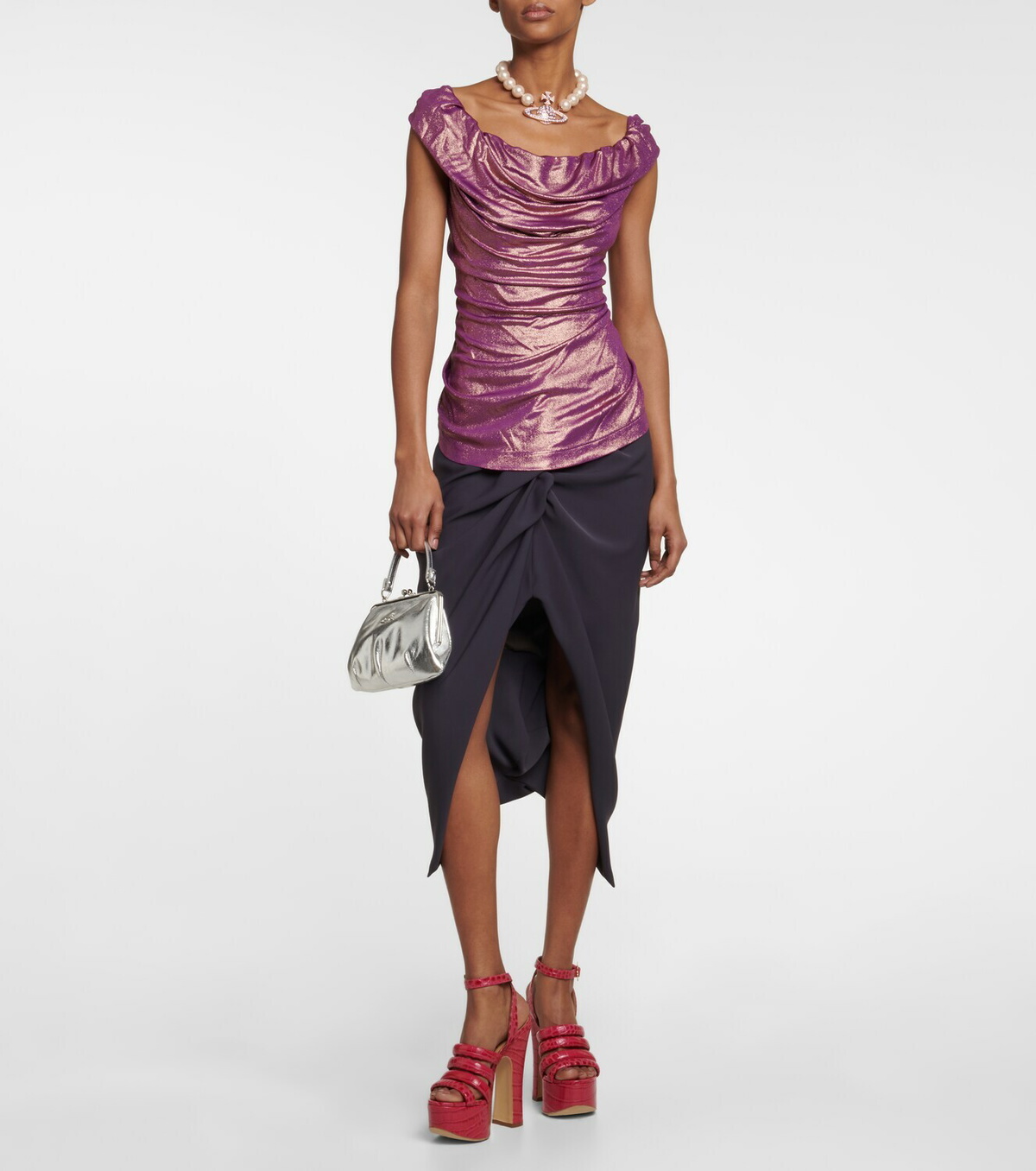 【Vivienne Westwood】Ginnie ジニー ジャージー ミニ ドレス Ginnie Mini Jersey Dress in NAVY | Vivienne Westwood®