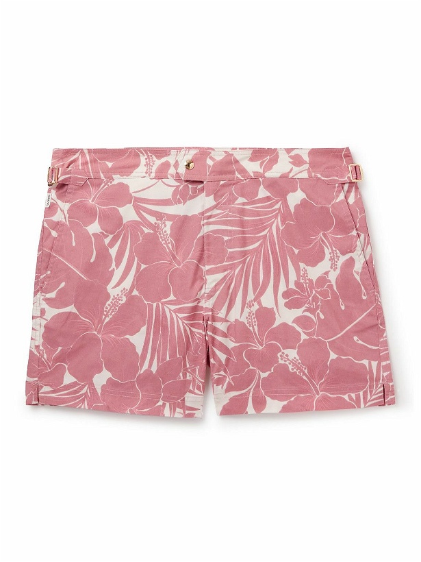 Photo: TOM FORD - Slim-Fit Short-Length Printed Swim Shorts - Pink