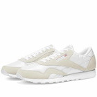 Reebok Men's Classic Nylon Sneakers in White/Light Grey