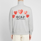 Comme des Garçons Play Men's Red Heart Zip Back Print Track Top in Grey