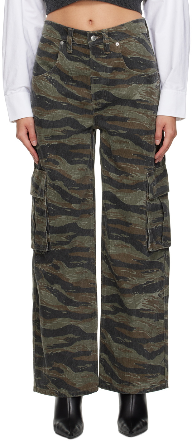 Camouflage One Size Fit Palazzo Pants with Pockets