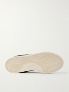 Omni - Matta Leather-Trimmed Suede Sneakers - Black