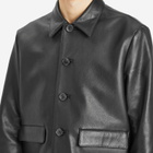Second/Layer Men's Button Through Leather Jacket in Black