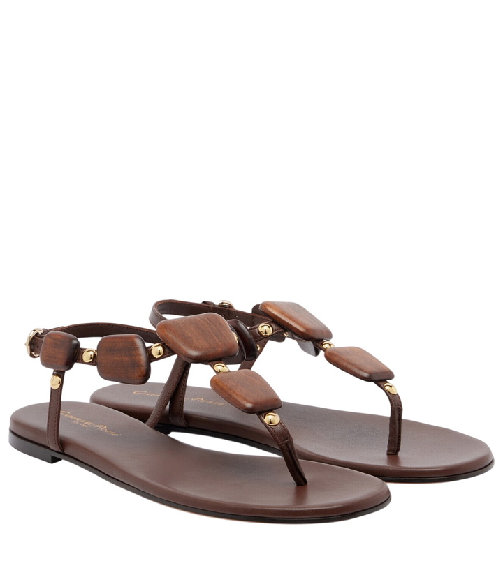 Photo: Gianvito Rossi Beaded leather thong sandals