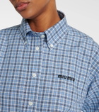 Miu Miu Cropped checked cotton shirt