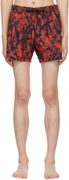 Hugo Orange Leaves Swim Shorts