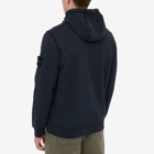 Stone Island Men's Brushed Cotton Popover Hoody in Navy