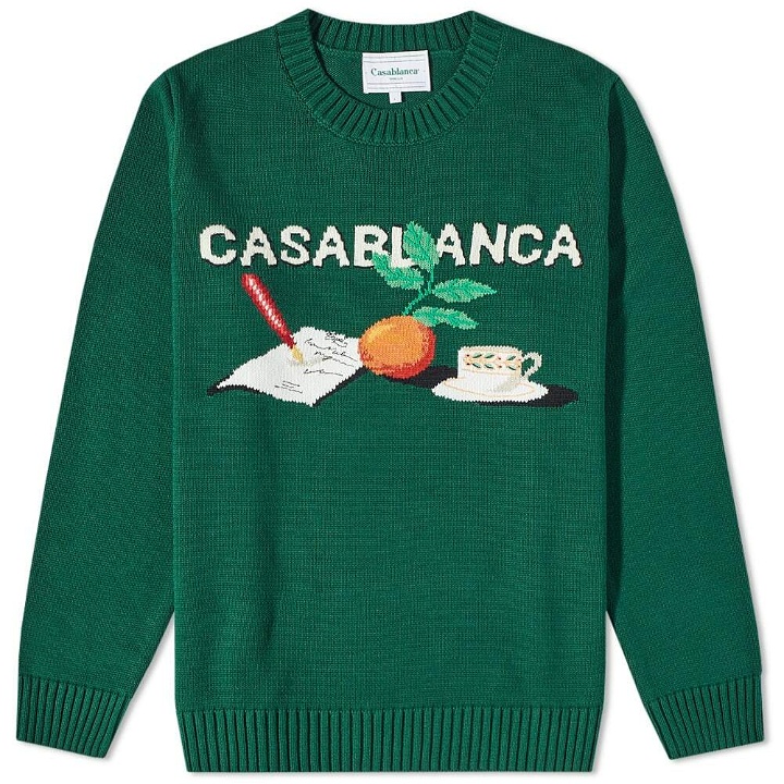 Photo: Casablanca Men's Orange Crew Knit in Green