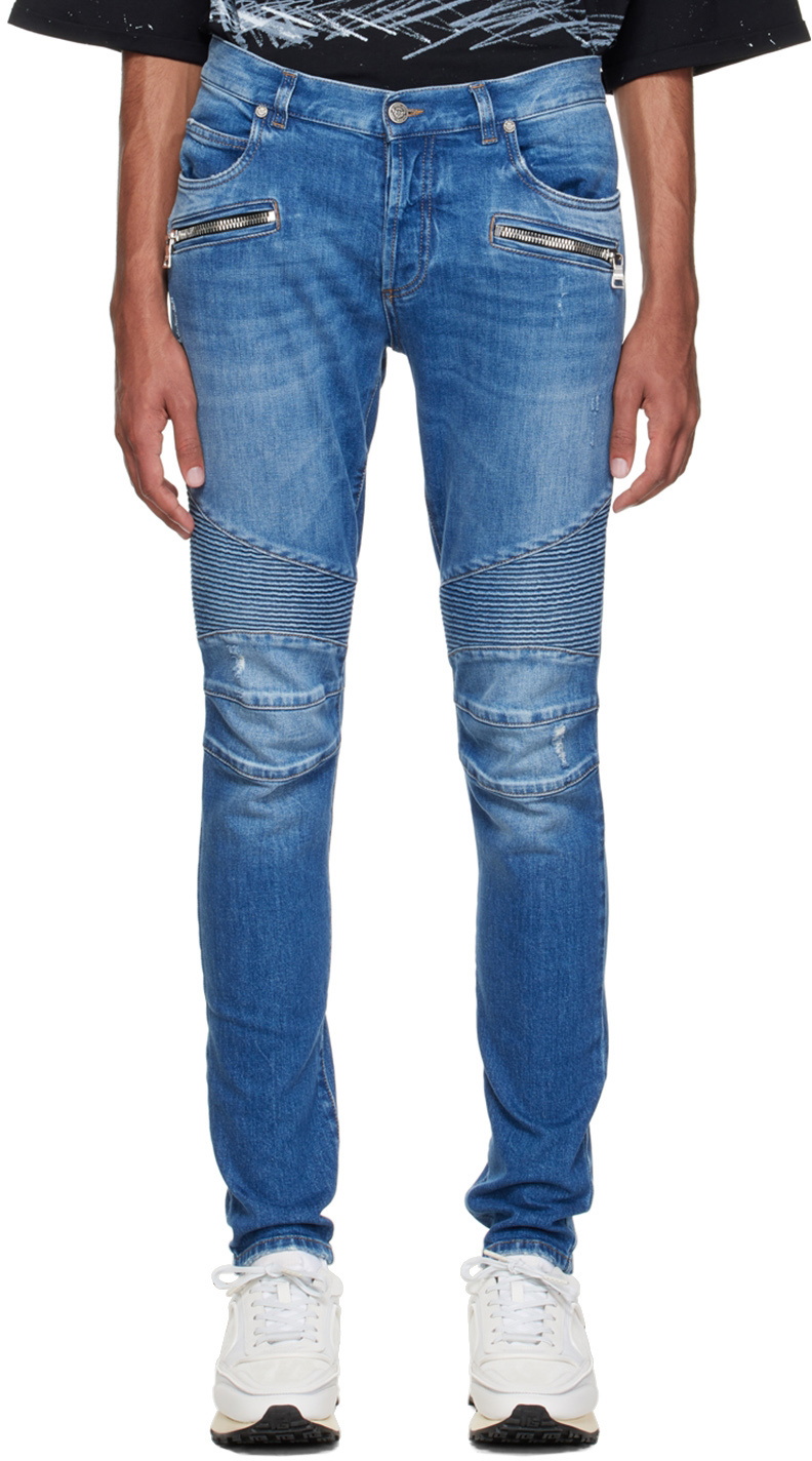 Balmain Blue Slim-Cut Jeans Balmain