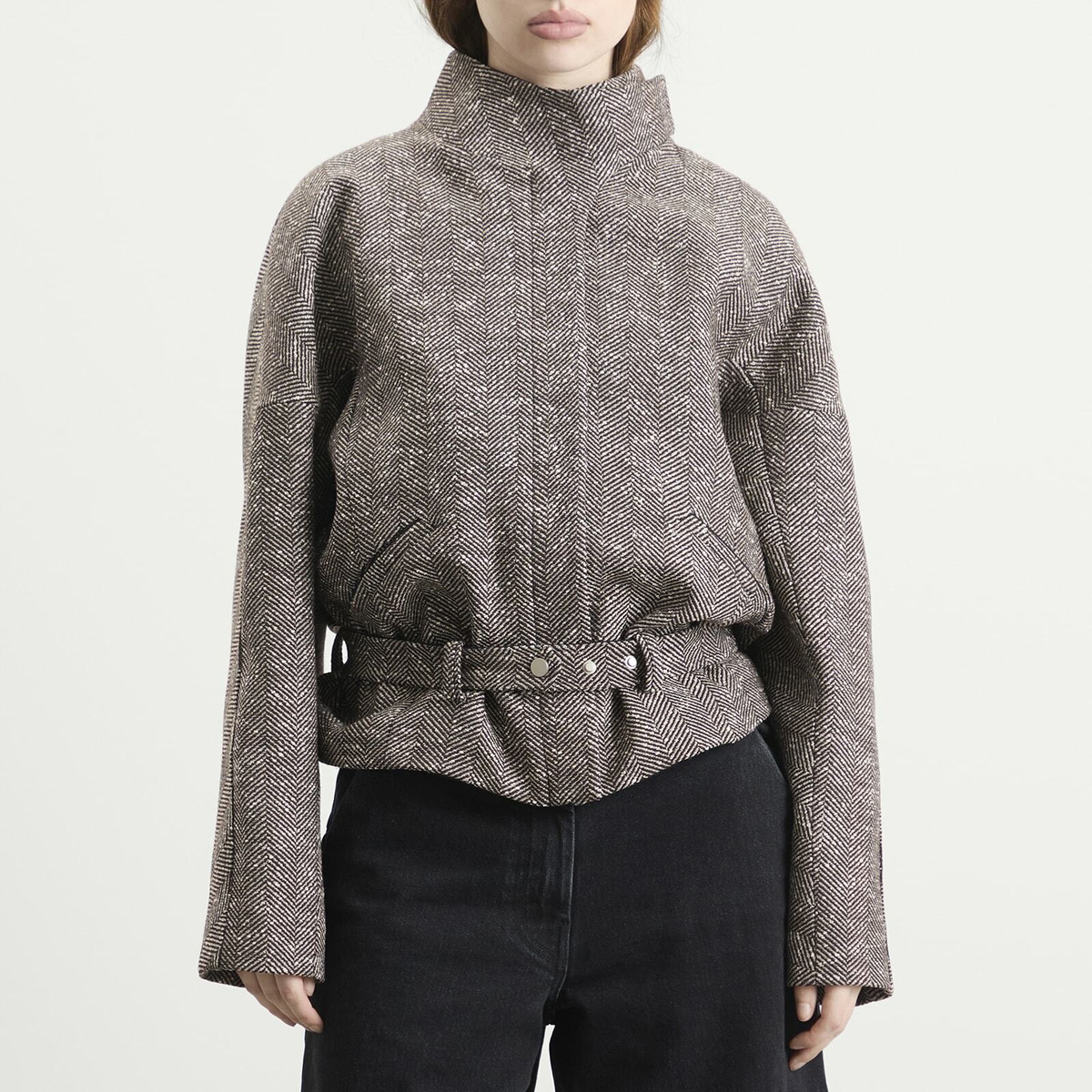 Entire Studios Women's Contrast Aviator Jacket in Brindle