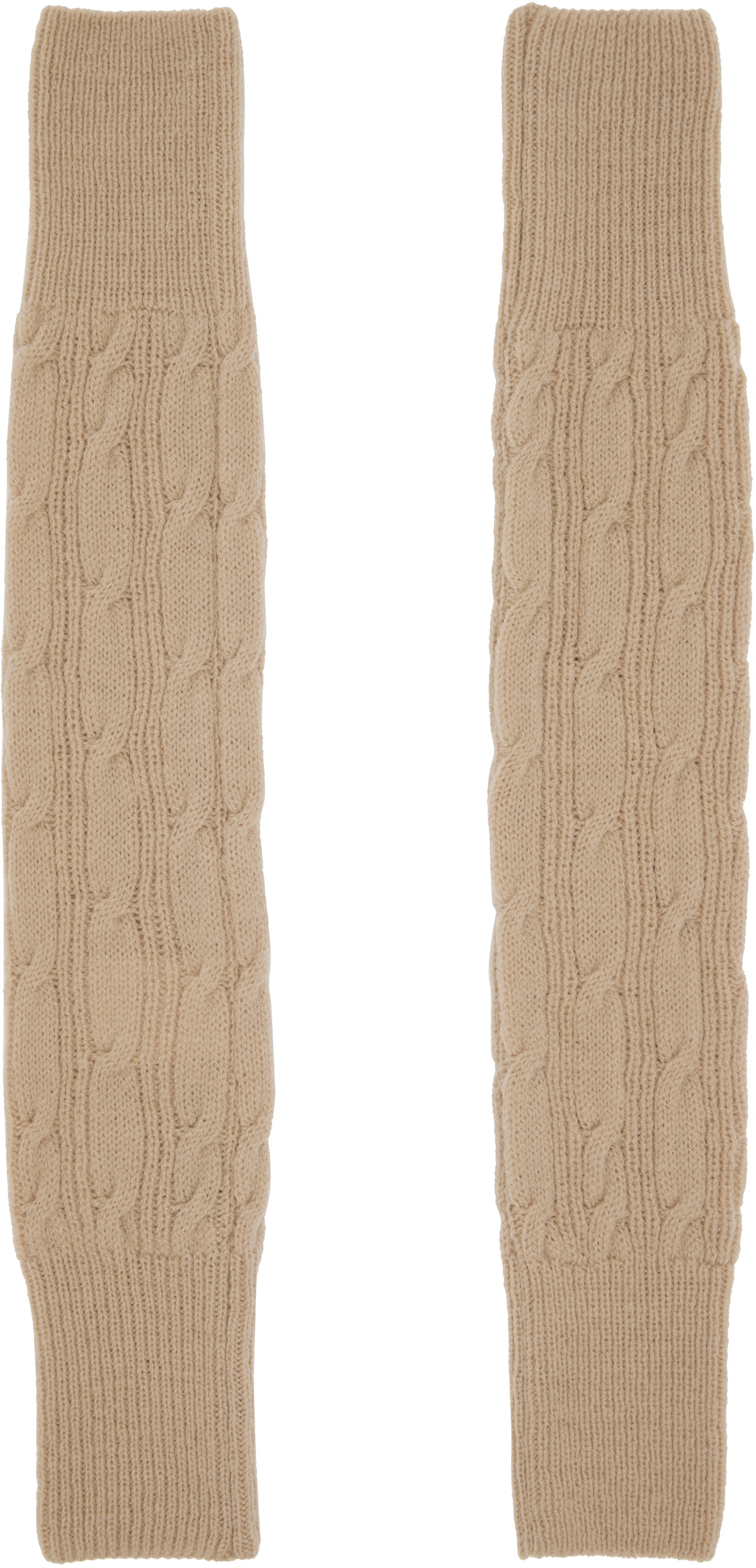 Dries Van Noten Beige Wool Arm Warmers