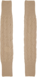 Dries Van Noten Beige Wool Arm Warmers