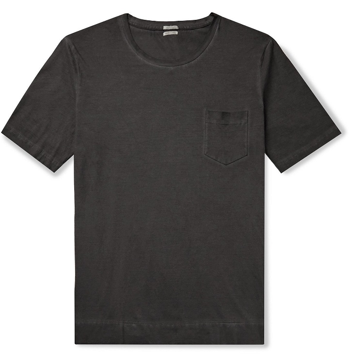 Photo: Massimo Alba - Panarea Garment-Dyed Cotton-Jersey T-Shirt - Gray