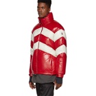 Moncler Grenoble Red and Off-White Down Golzern Jacket
