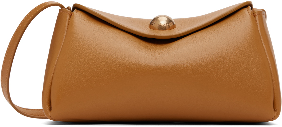AMI Paris Tan Calfskin Leather Mini Carrousel Bag