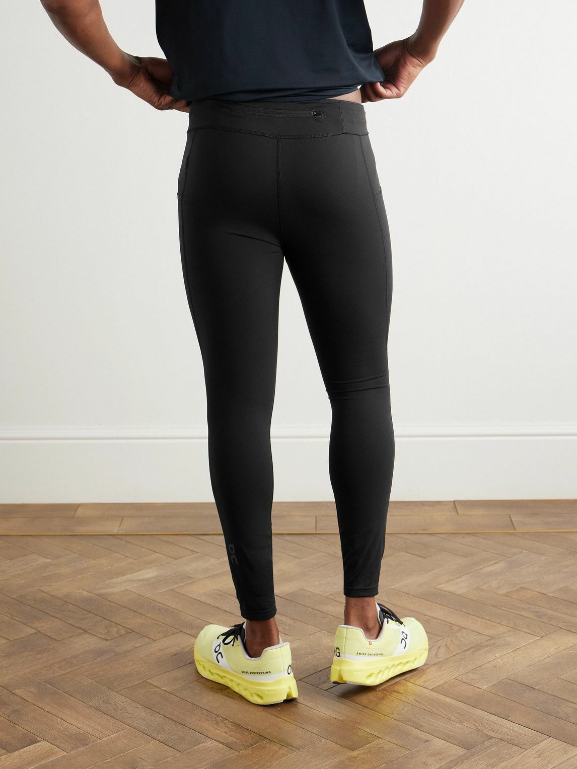 ON - Logo-Print Recycled Running Tights - Black