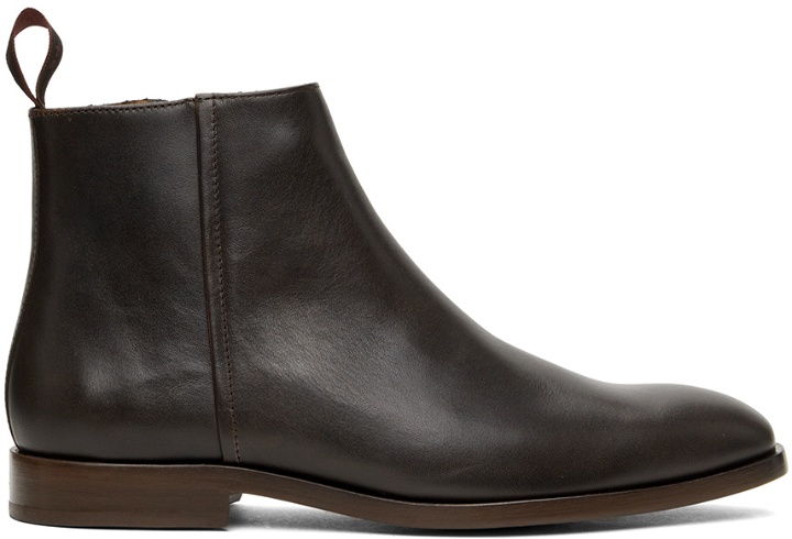 Photo: PS by Paul Smith Leather Alan Zip-Up Boots