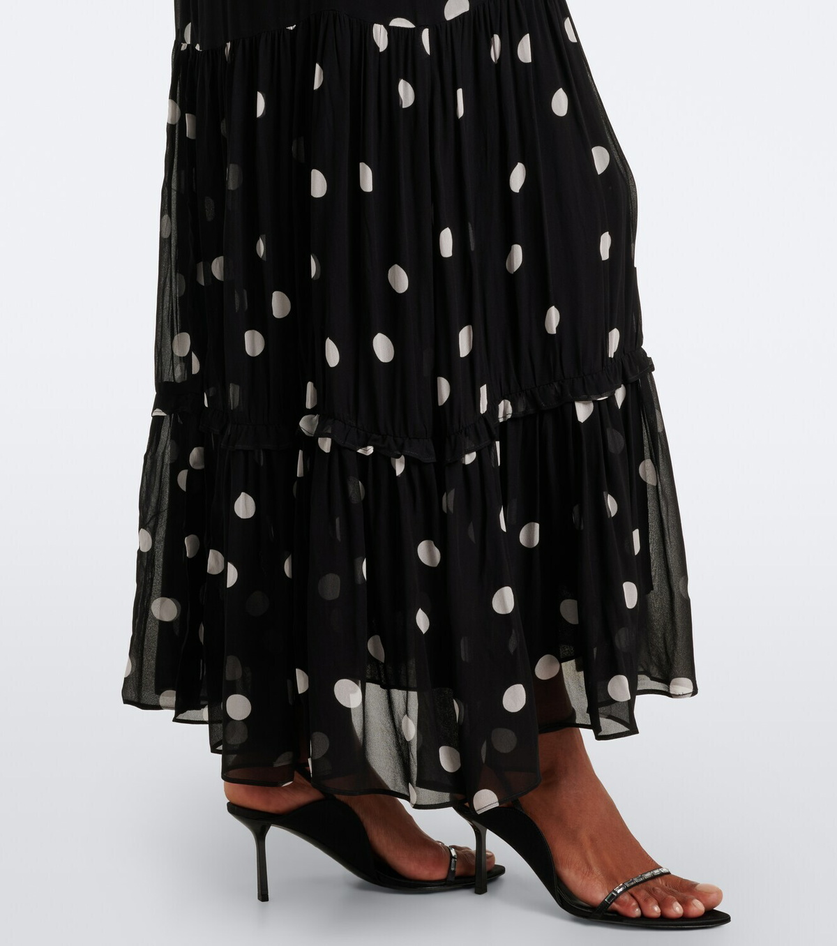 Rixo Elsie polka-dot georgette midi dress