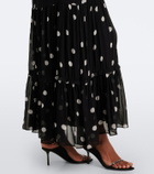 Rixo Elsie polka-dot georgette midi dress