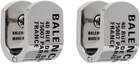 Balenciaga Silver Tags Stud Earrings