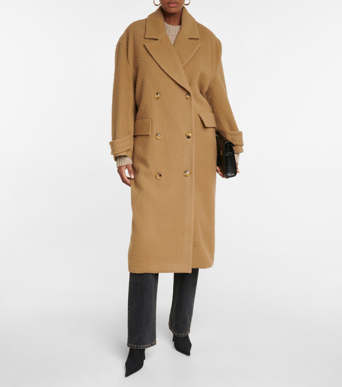 Amiri - Double-breasted wool-blend felt coat Amiri